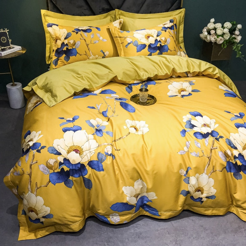 Brigitte Portica Floral Design Egyptian Cotton Bedding Set - DARIYA HOME