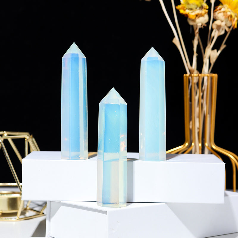 Natural Opal Crystal Point Handcrafted Obelisk