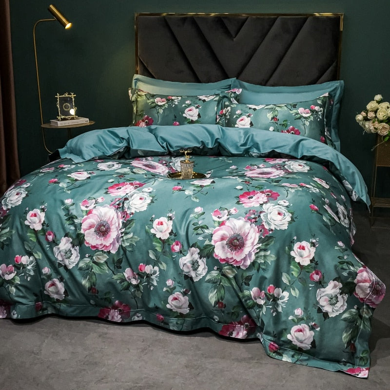 Brigitte Juniper Floral Design Egyptian Cotton Bedding Set - DARIYA HOME