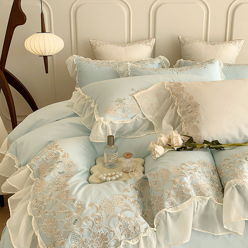 Ariana Tasman Egyptian Cotton Embroidered Royal Duvet Bedding Set - DARIYA HOME