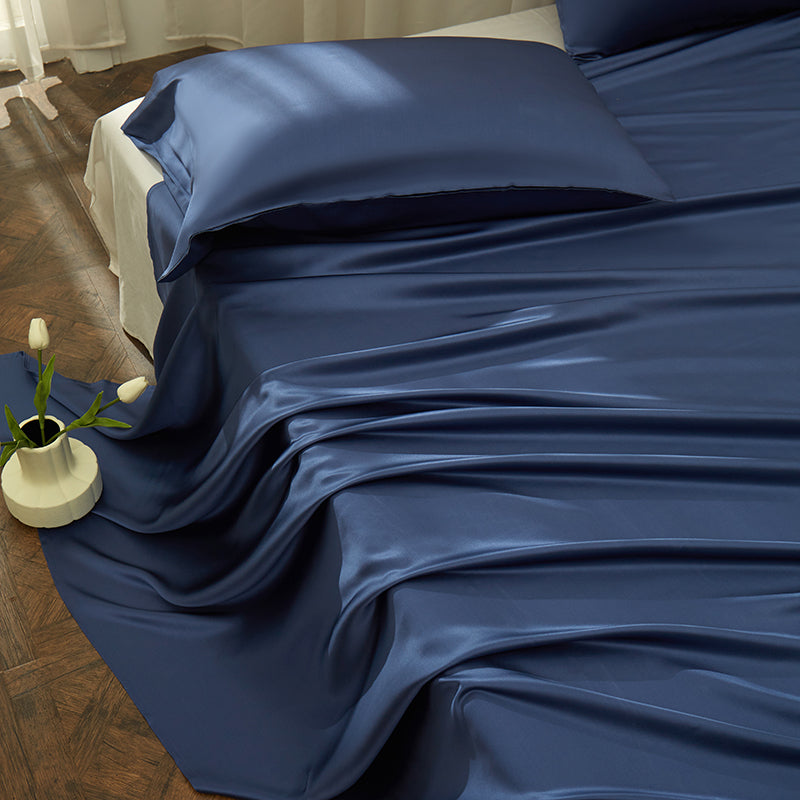 Thana Fiord Blue Mulberry Silk Luxury Bedding Set - DARIYA HOME