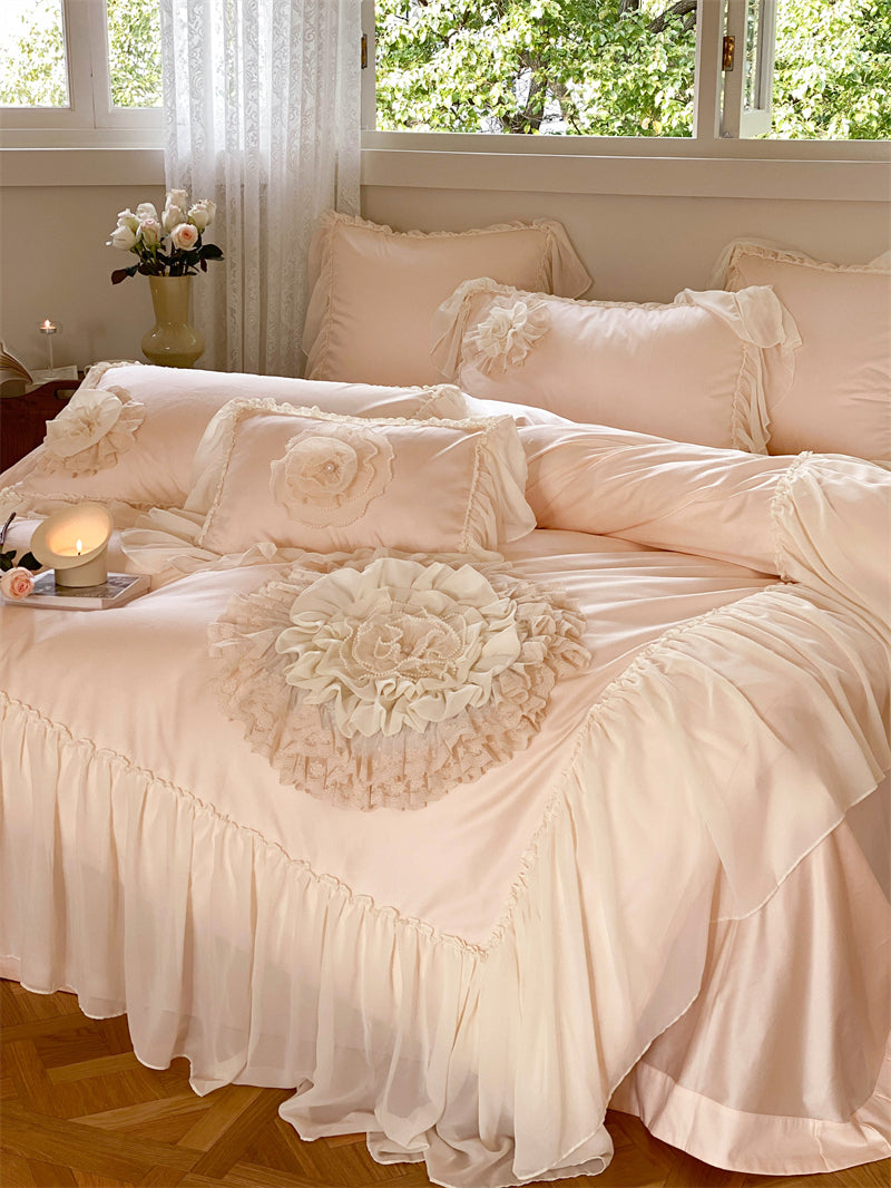 Rosemary Old Rose Luxury Egyptian Cotton Handmade Royal Bedding Set - DARIYA HOME