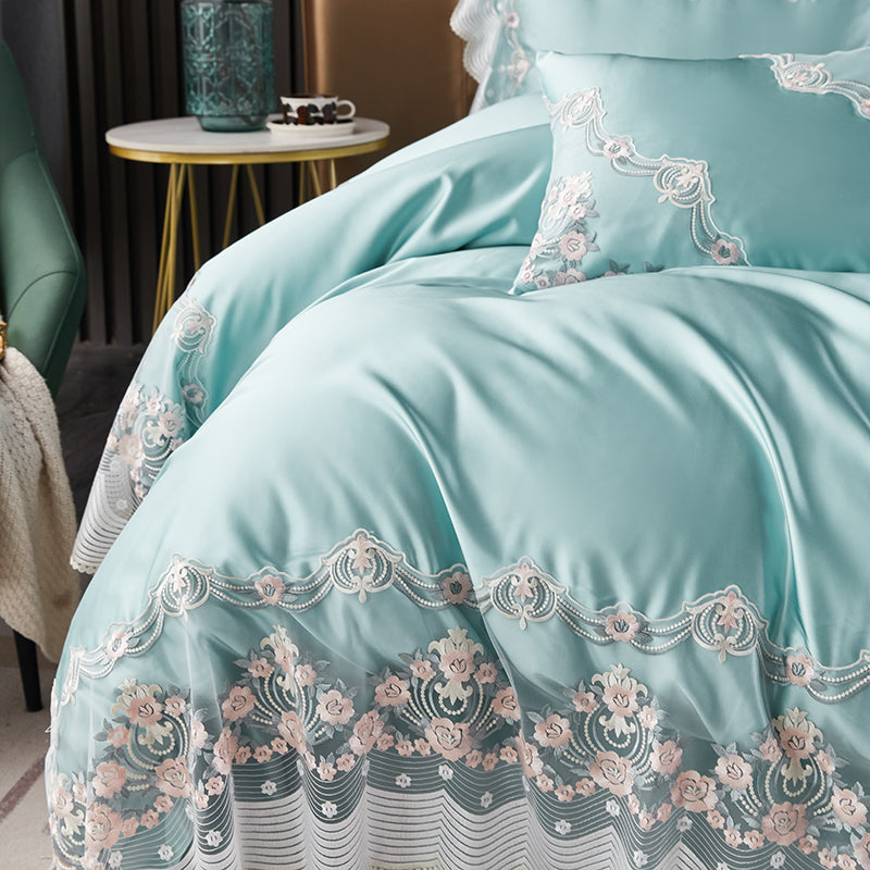 Layal Jungle Mist Luxury Satin 1200TC Egyptian Cotton Duvet Bedding Set - DARIYA HOME