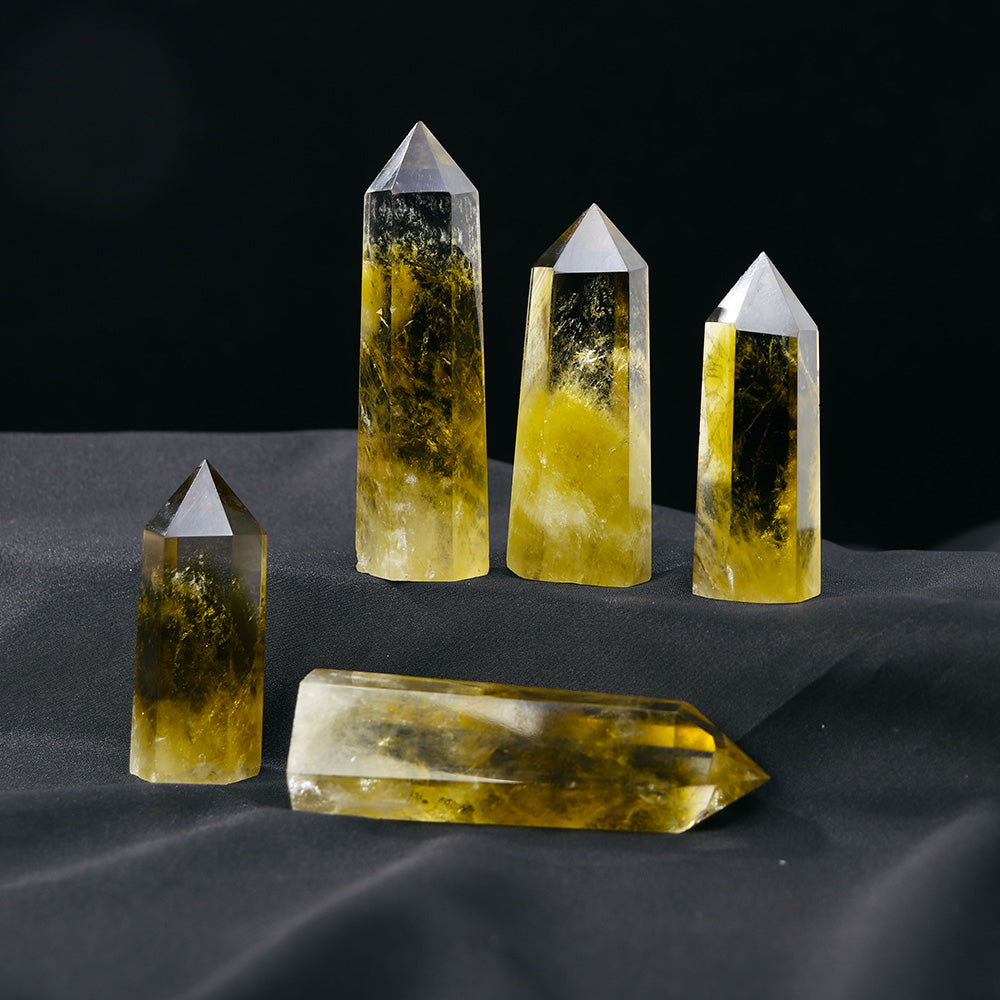 Citrine Crystal Point Home Polished Obelisk Φ18-22mm