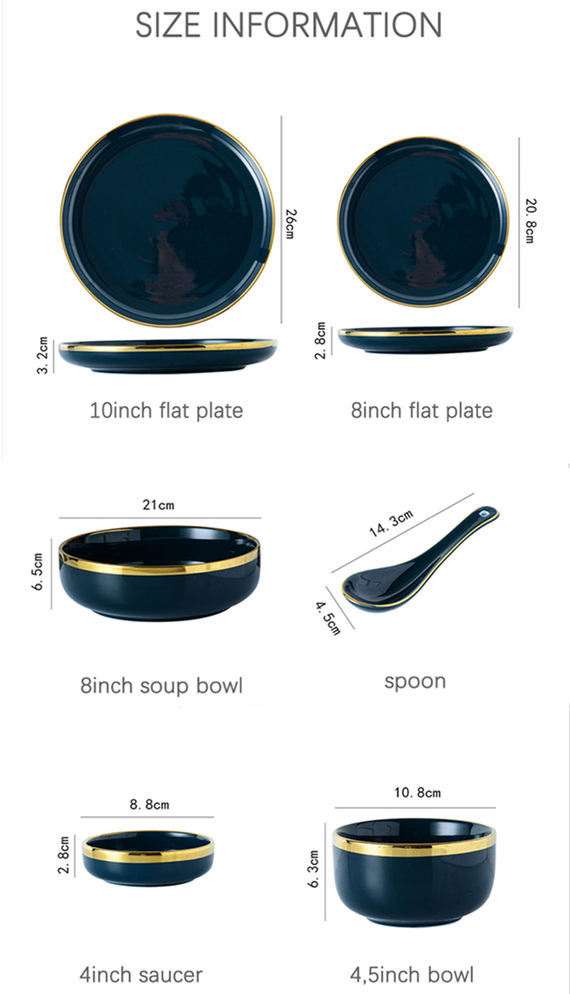 Giacomo Blue Luxury Dinnerware Set - DARIYA HOME