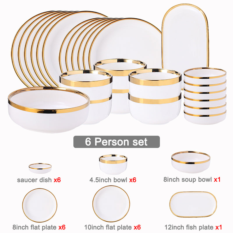 Eugenia White Luxury Dinnerware Set - DARIYA HOME