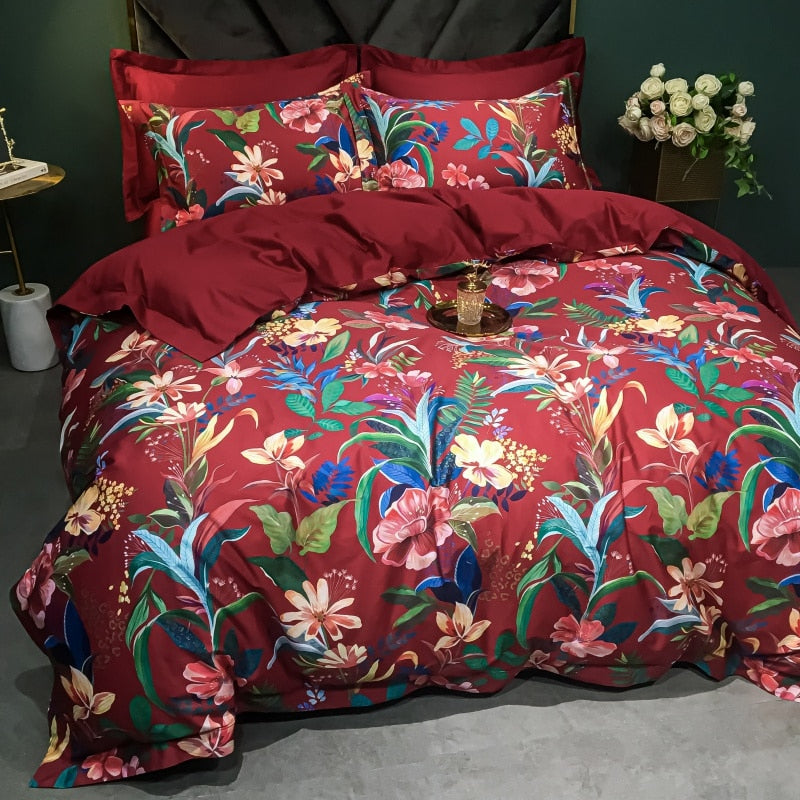 Brigitte Cabaret Floral Egyptian Cotton Bedding Set - DARIYA HOME