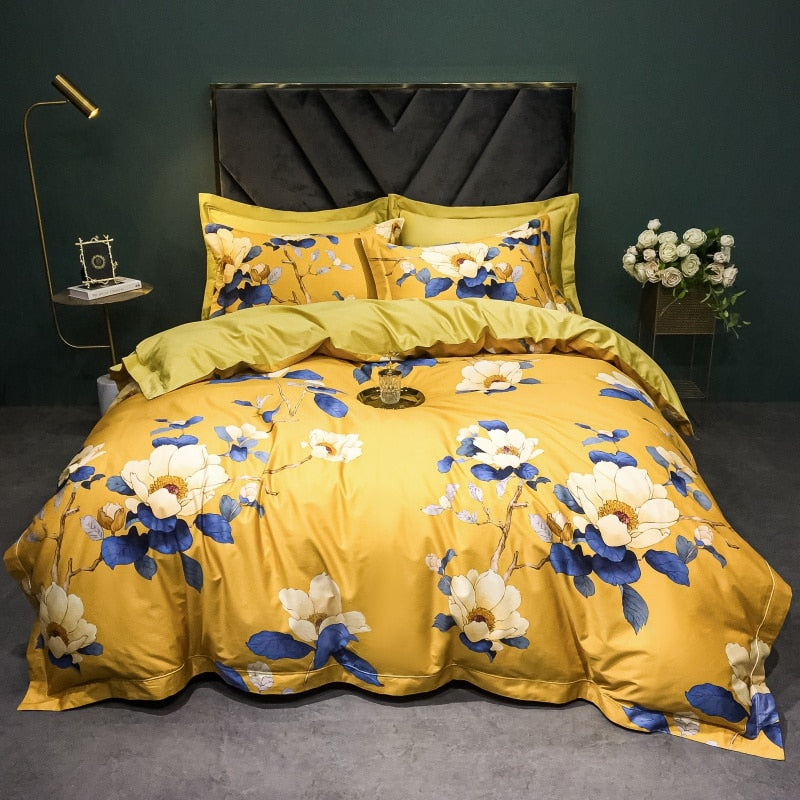 Brigitte Portica Floral Design Egyptian Cotton Bedding Set - DARIYA HOME