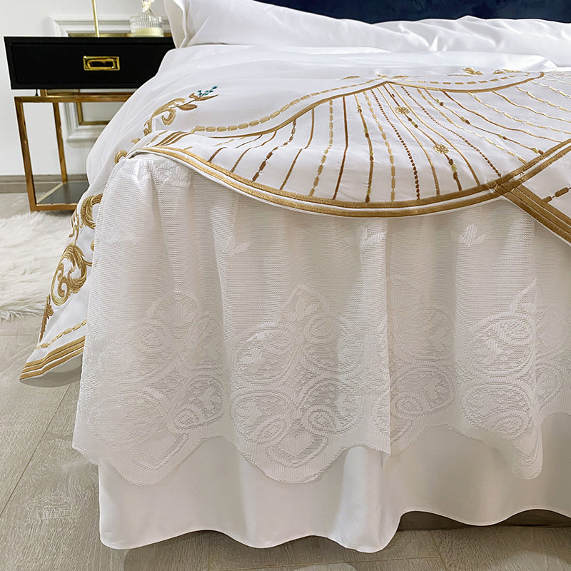 Lucia Luxury Soft Satin Egyptian Cotton Royal Embroidery Duvet Bedding Set - DARIYA HOME