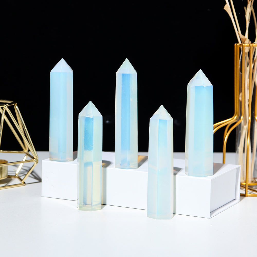 Natural Opal Crystal Point Handcrafted Obelisk