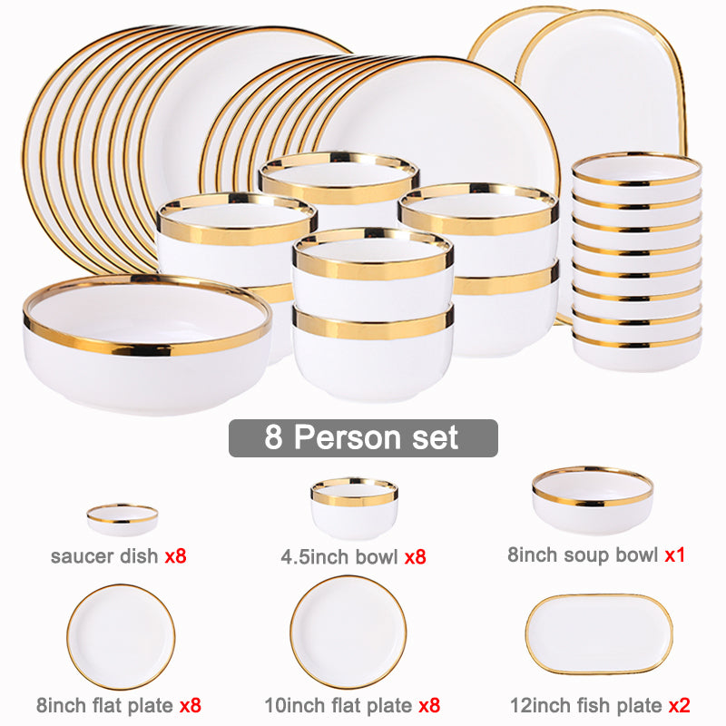 Eugenia White Luxury Dinnerware Set - DARIYA HOME