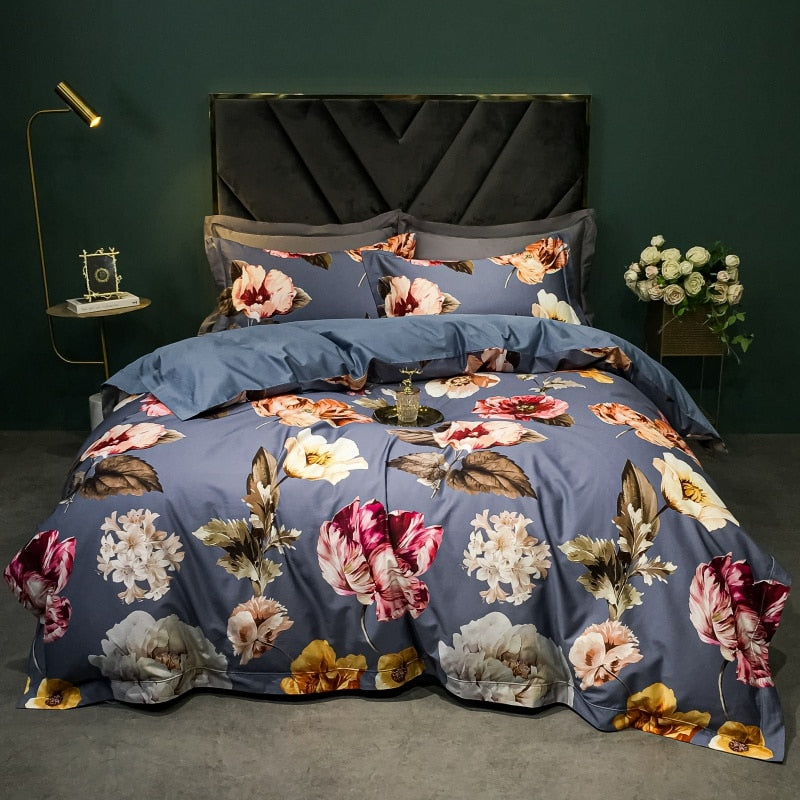 Brigitte Floral Egyptian Cotton Bedding Set - DARIYA HOME