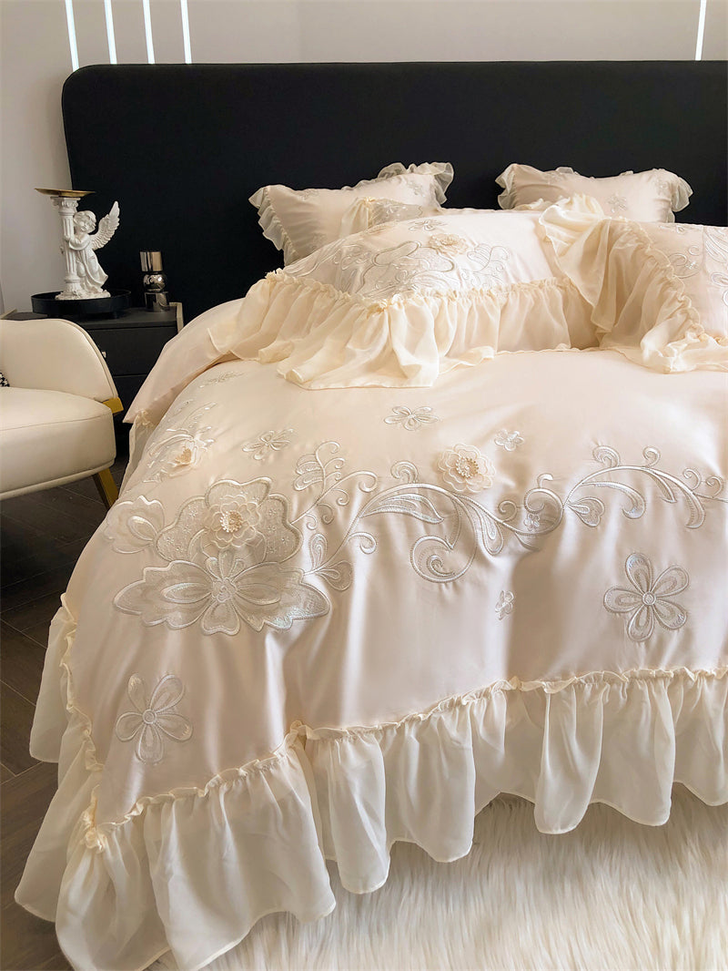 Farah Rodeo Dust Luxury 1000TC Egyptian Cotton Royal Embroidery Duvet Bedding Set - DARIYA HOME