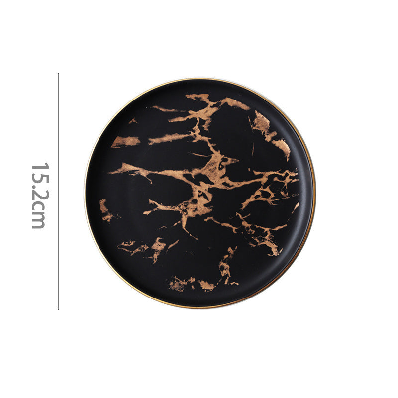 Annina Black Marble Luxury Plate - DARIYA HOME