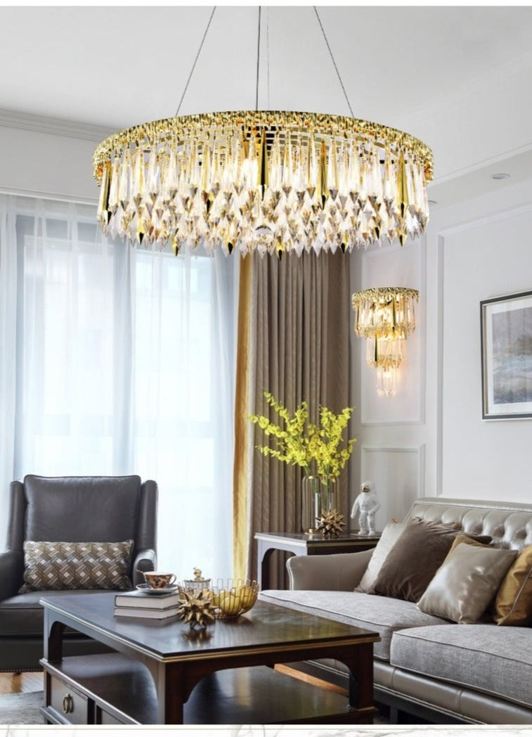 Venus Copper Luxury Crystal Handmade Round Chandelier - DARIYA HOME