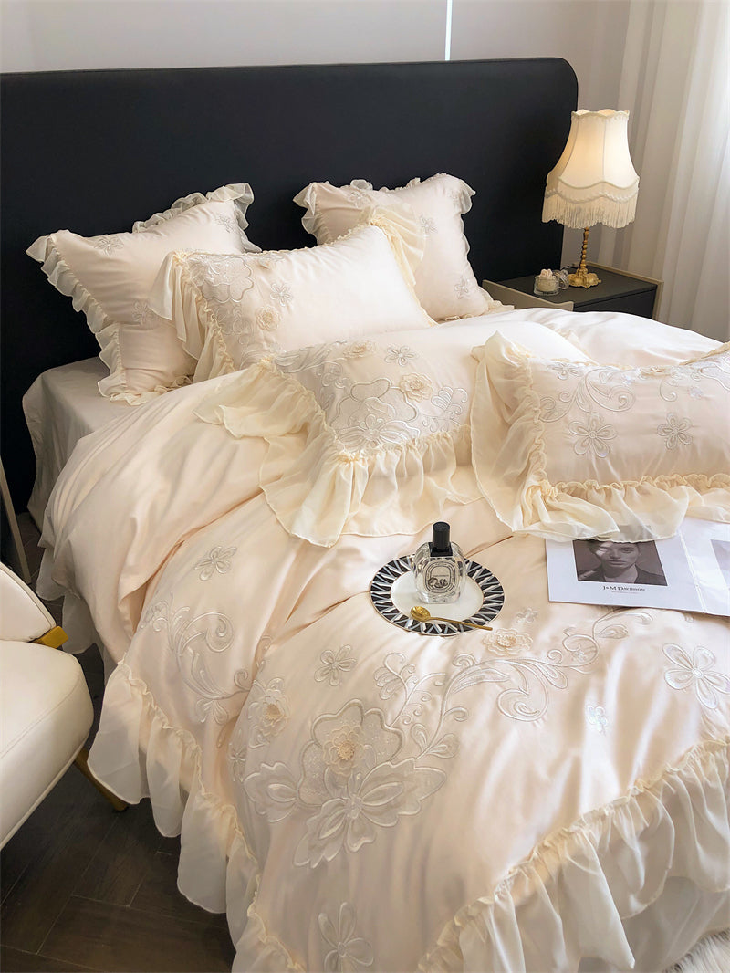 Farah Rodeo Dust Luxury 1000TC Egyptian Cotton Royal Embroidery Duvet Bedding Set - DARIYA HOME