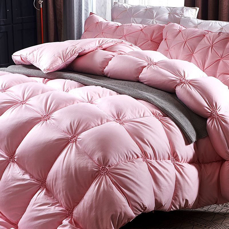 Saraya Careys Pink Premium Quilted Cotton Goose Down All Seasons Luxury Comforter - DARIYA HOME