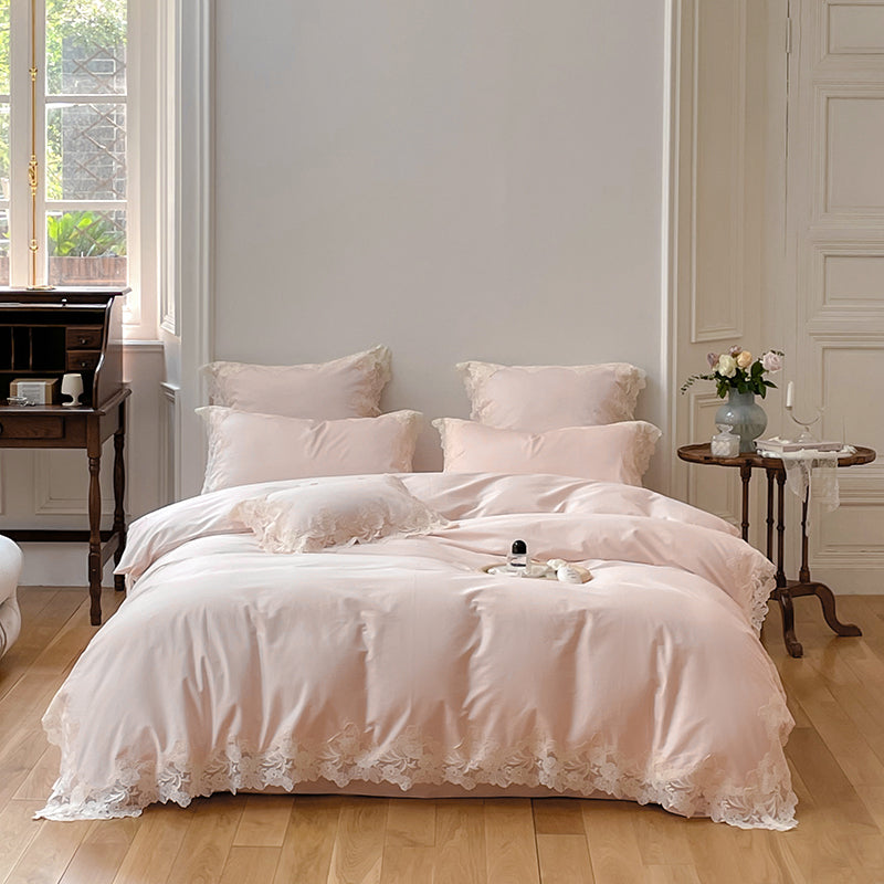 Erin Flowers Coral 1000TC Egyptian Cotton Luxury Duvet Bedding Set - DARIYA HOME