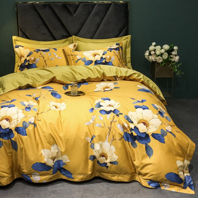 Brigitte Portica Floral Design Egyptian Cotton Bedding Set - DARIYA HOME