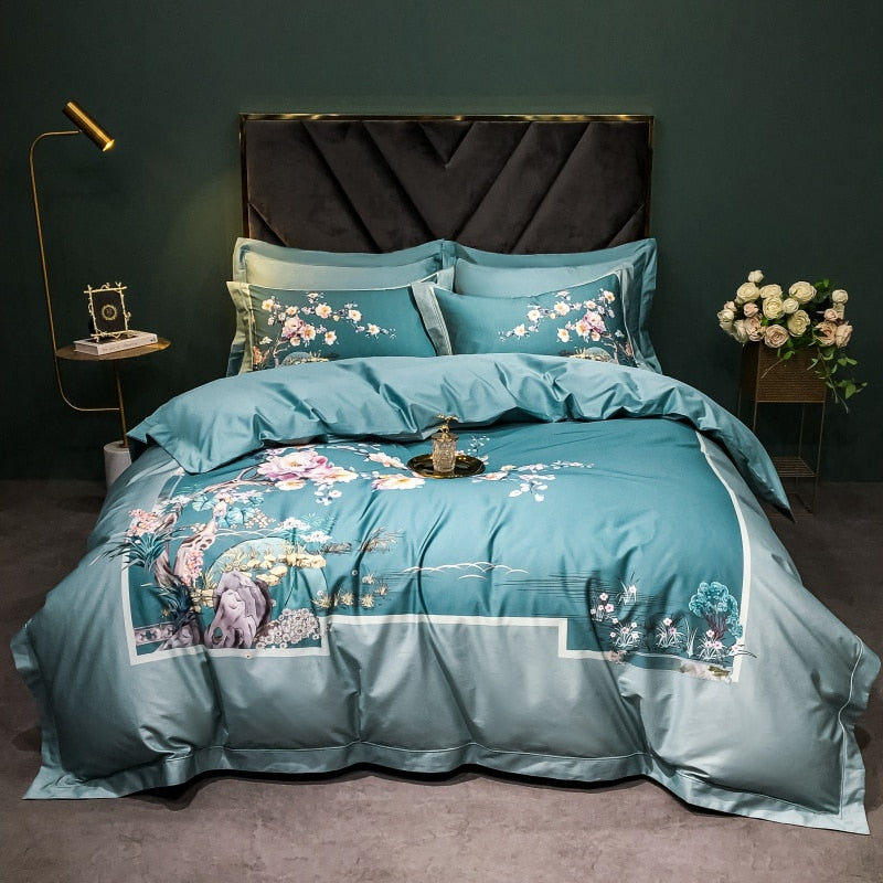 Brigitte Breaker Bay Floral Design Egyptian Cotton Bedding Set - DARIYA HOME