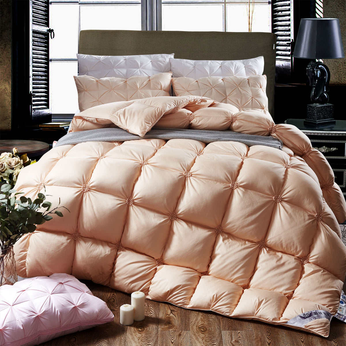 Saraya Santa Fe Premium Quilted Cotton Goose Down All Seasons Luxury Comforter - DARIYA HOME