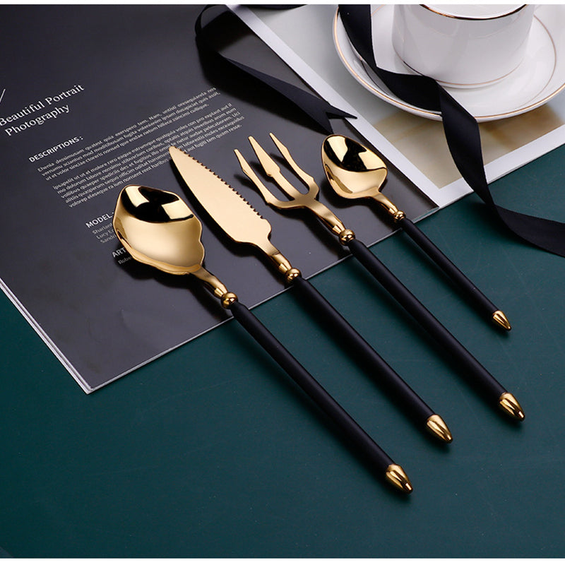 Amani Gold Black Luxury Cutlery Set - DARIYA HOME