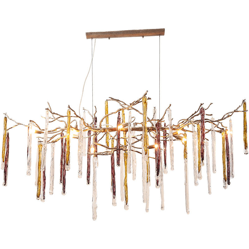 Mercury Copper Luxury Handmade Crystal Glass Branch Chandelier - DARIYA HOME