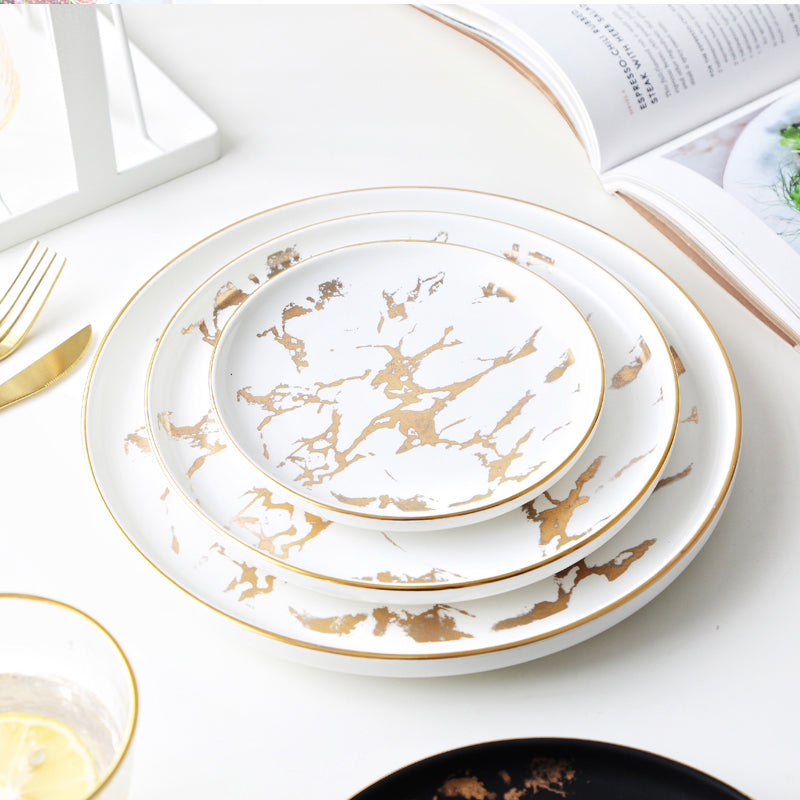 Annina White Marble Luxury Plate - DARIYA HOME