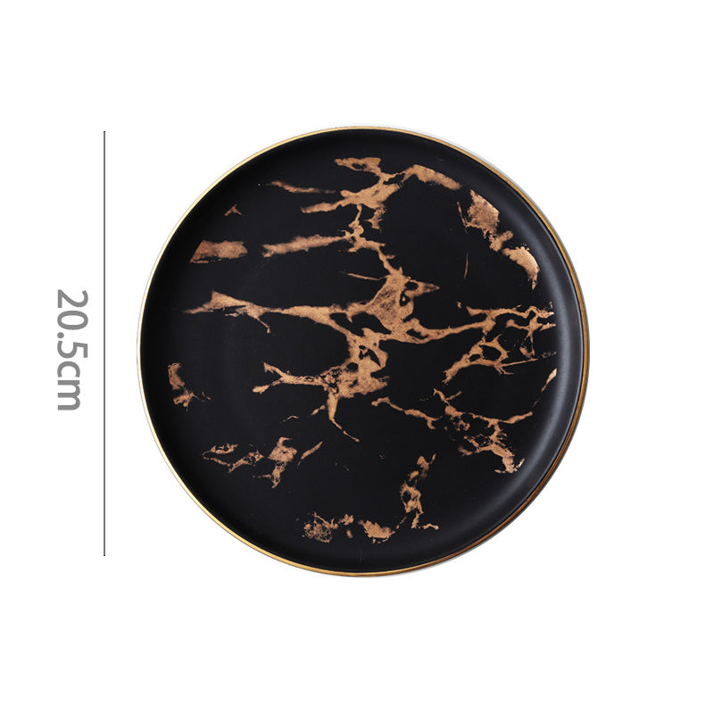 Annina Black Marble Luxury Plate - DARIYA HOME