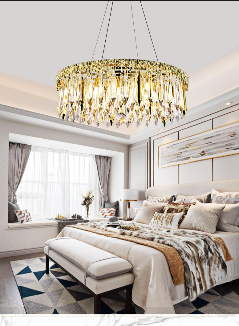 Venus Copper Luxury Crystal Handmade Round Chandelier - DARIYA HOME