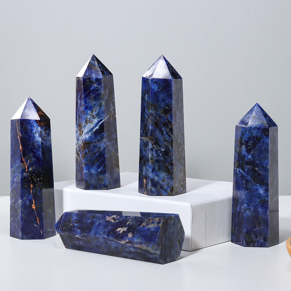 Natural Sodalite Crystal Point Luxury Home Decoration