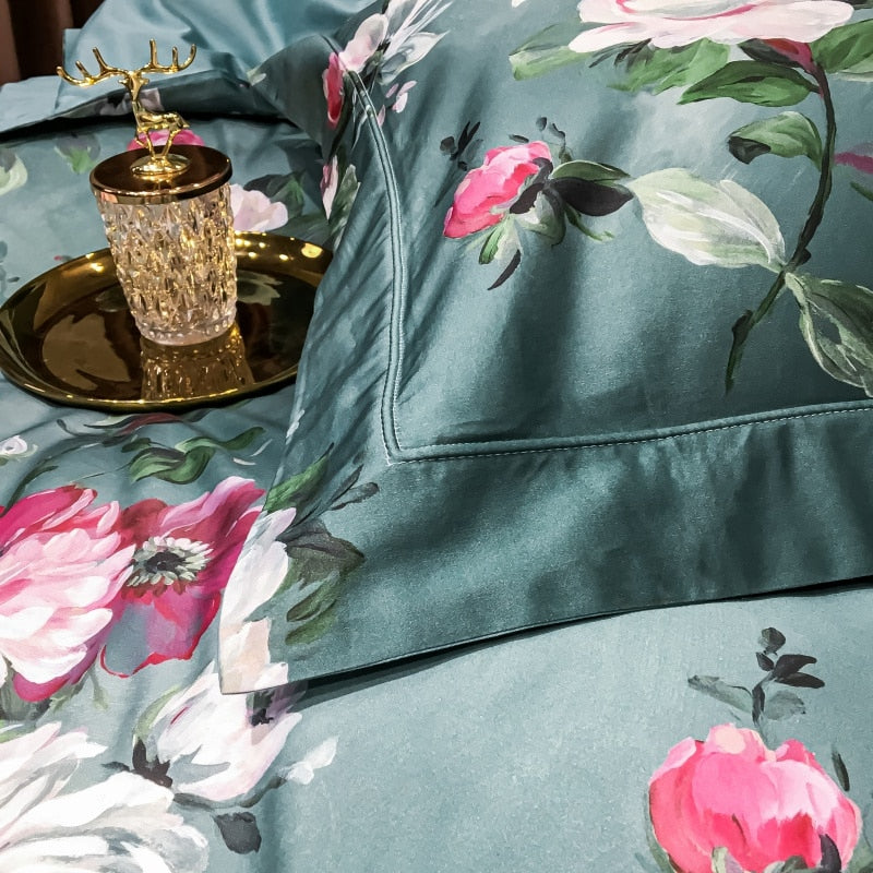 Brigitte Juniper Floral Design Egyptian Cotton Bedding Set - DARIYA HOME