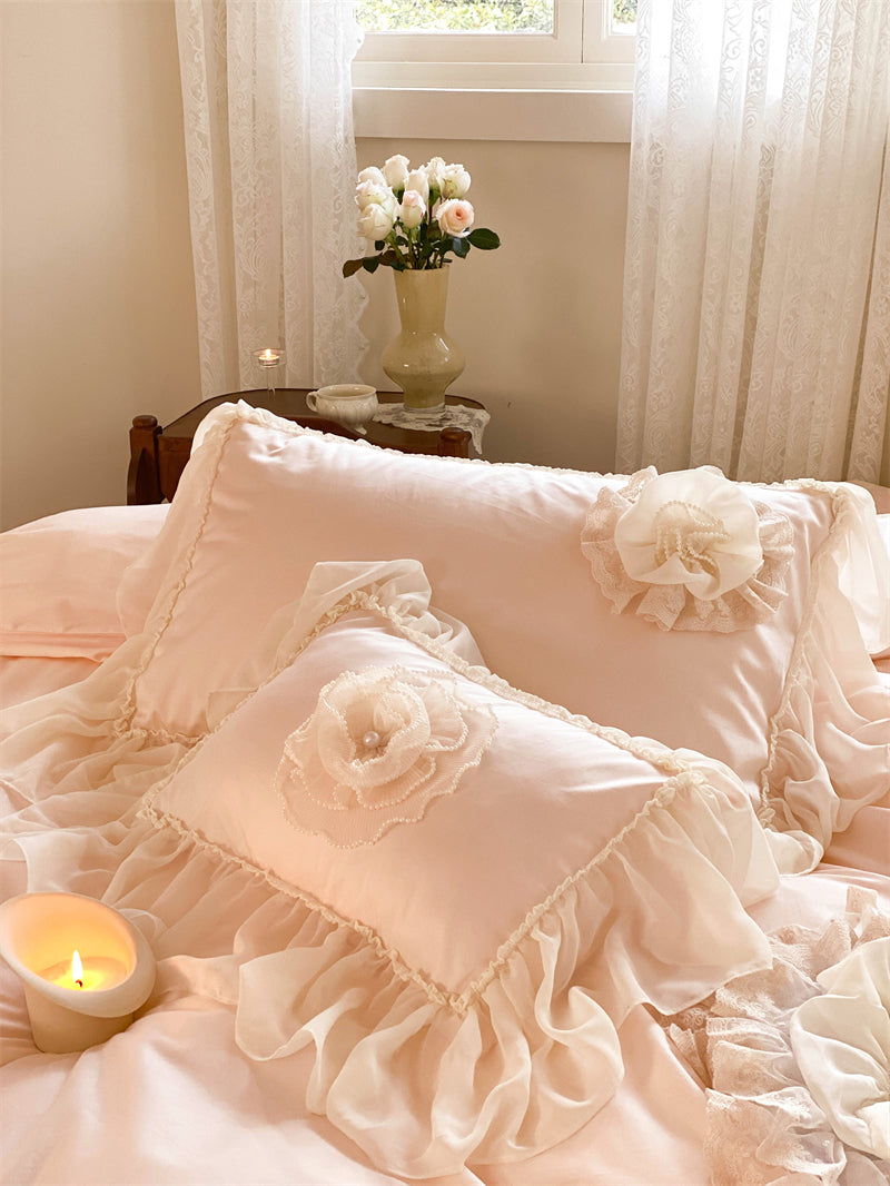 Rosemary Old Rose Luxury Egyptian Cotton Handmade Royal Bedding Set - DARIYA HOME