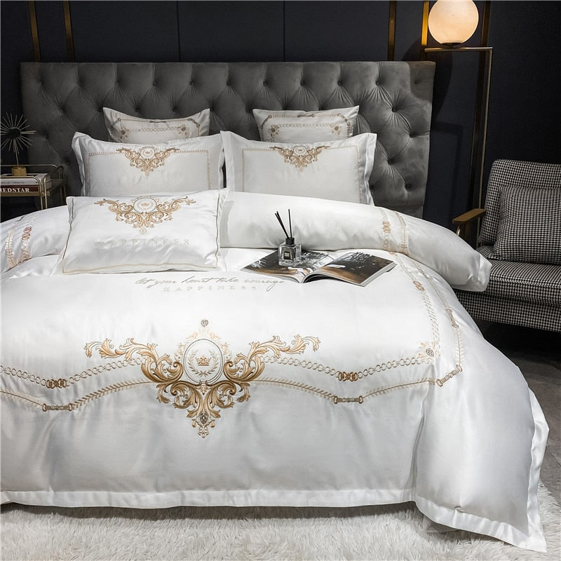 Paris Luxury 600TC Egyptian Cotton Royal Embroidered Duvet Bedding Set - DARIYA HOME