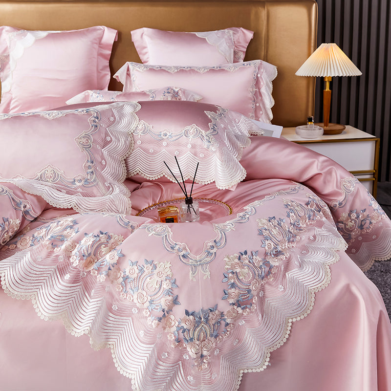 Layal Luxury Satin 1200TC Egyptian Cotton Duvet Bedding Set - DARIYA HOME