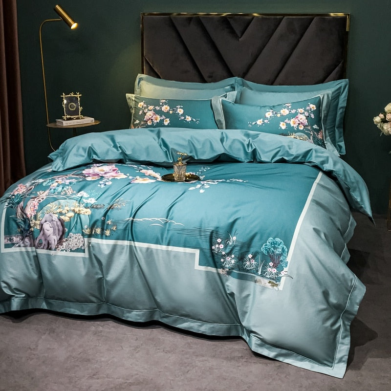 Brigitte Breaker Bay Floral Design Egyptian Cotton Bedding Set - DARIYA HOME