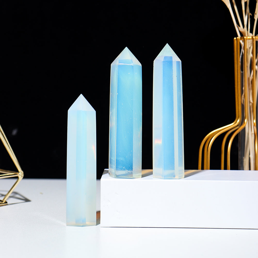 Natural Opal Crystal Point Handcrafted Obelisk