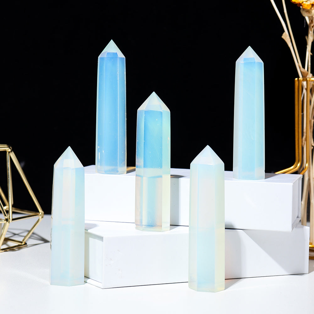 Natural Opal Crystal Point Handcrafted Obelisk