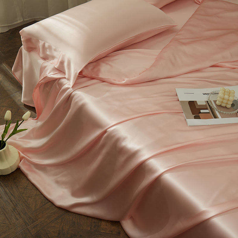 Thana Cameo Pink Mulberry Silk Luxury Bedding Set - DARIYA HOME