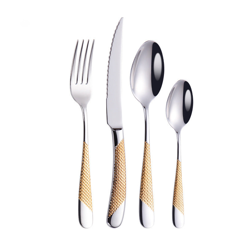 Ferrara Gold Textured Royal Cutlery Set - DARIYA HOME