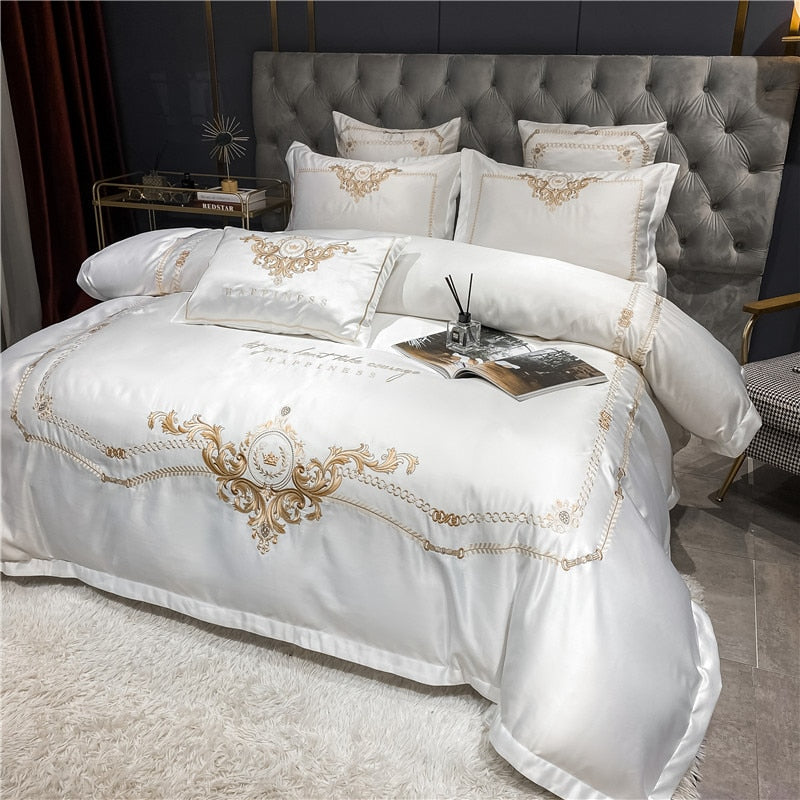 Paris Luxury 600TC Egyptian Cotton Royal Embroidered Duvet Bedding Set - DARIYA HOME