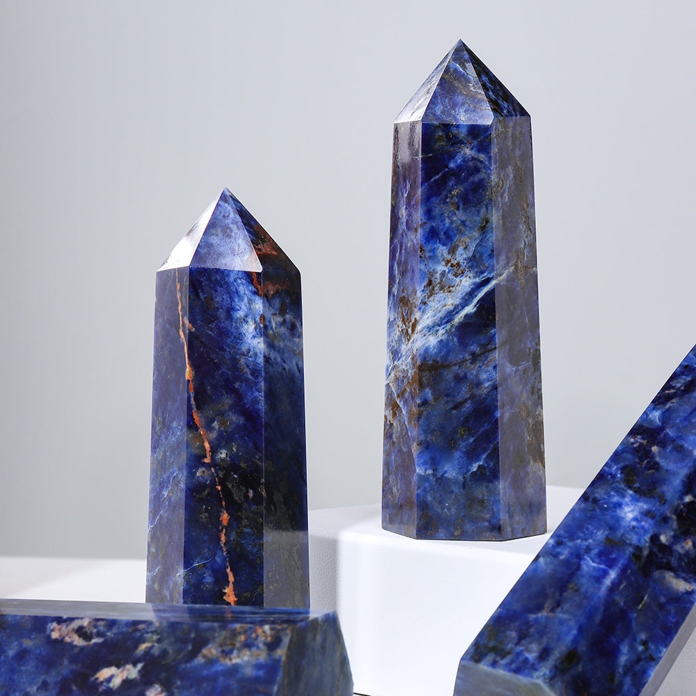 Natural Sodalite Crystal Point Luxury Home Decoration