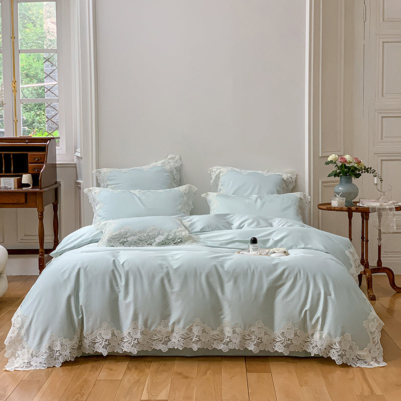 Erin Flowers Sky 1000TC Egyptian Cotton Luxury Duvet Bedding Set - DARIYA HOME