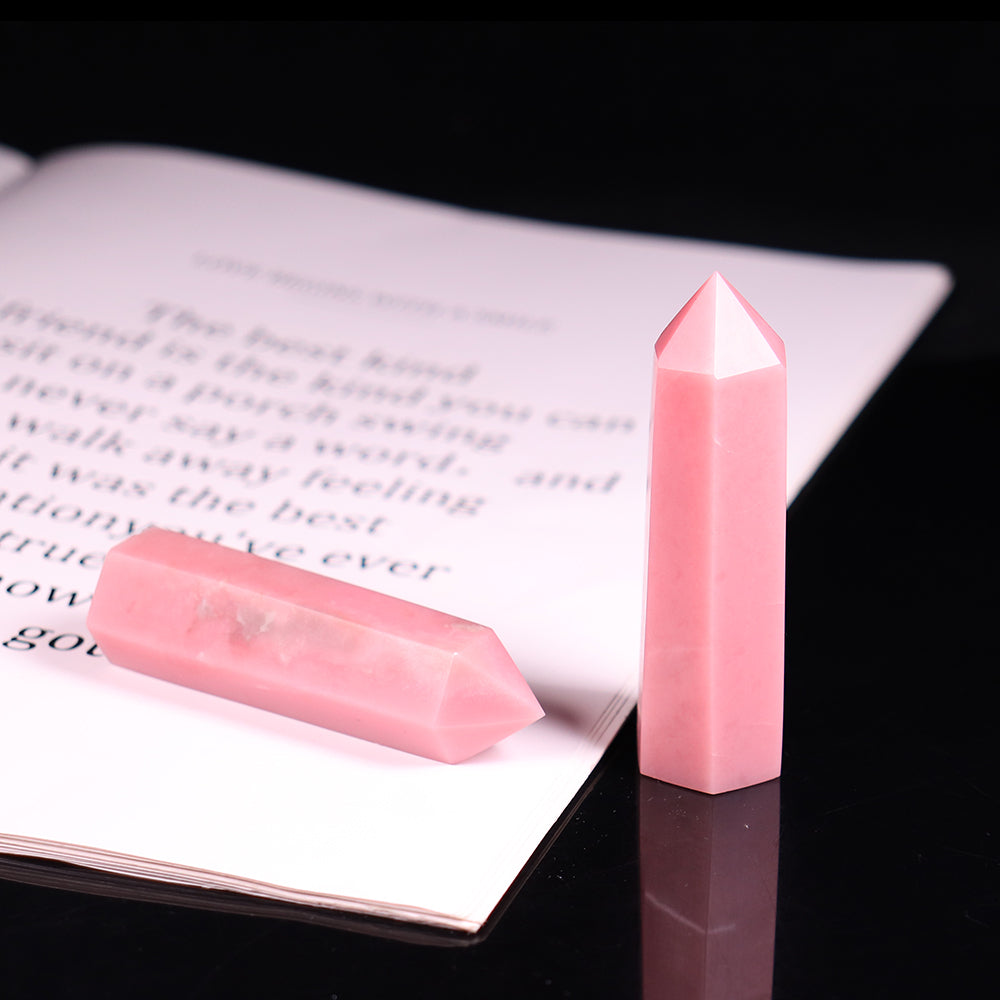 Pink Opal Natural Crystal Point Home Obelisk