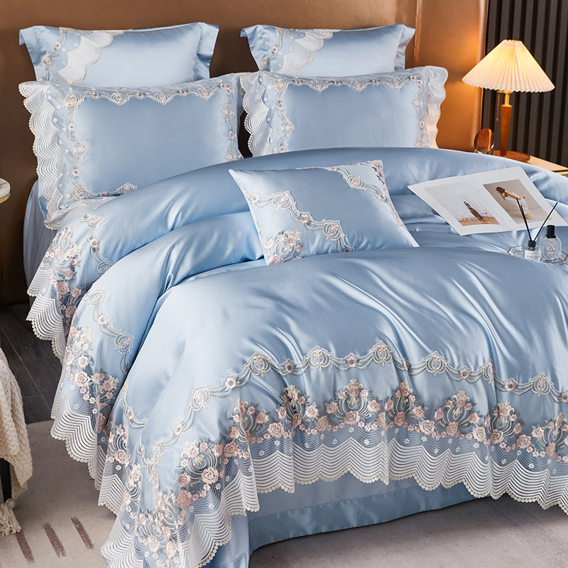 Layal Bali Hai Luxury Satin 1200TC Egyptian Cotton Duvet Bedding Set - DARIYA HOME