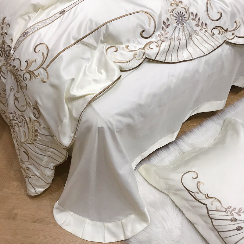 Victoria Luxury 600TC Satin Egyptian Cotton Royal Embroidery Duvet Bedding Set - DARIYA HOME