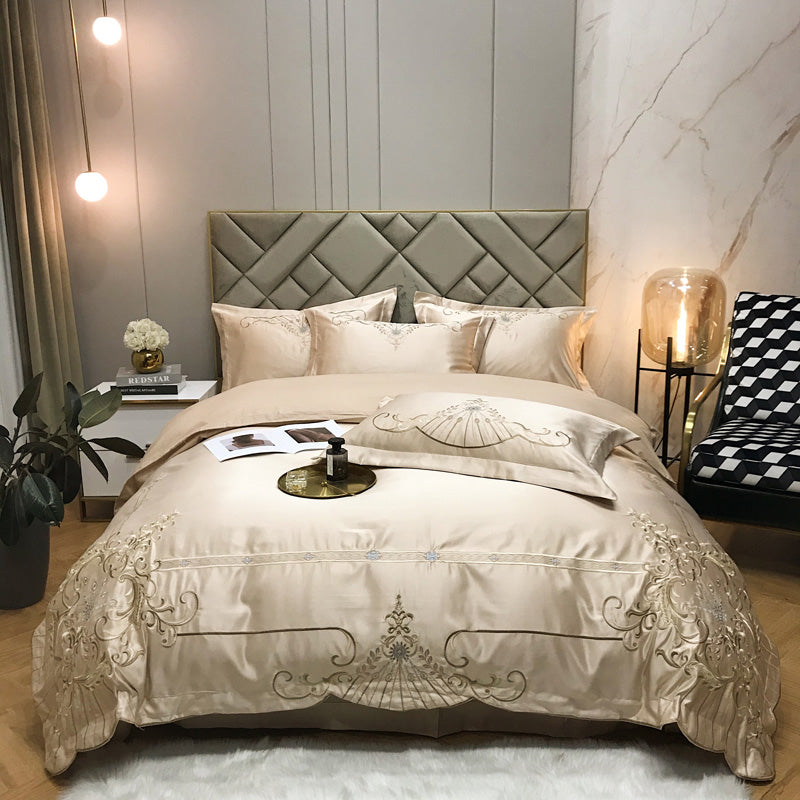 Victoria Delux Luxury 600TC Satin Egyptian Cotton Royal Embroidery Duvet Bedding Set - DARIYA HOME