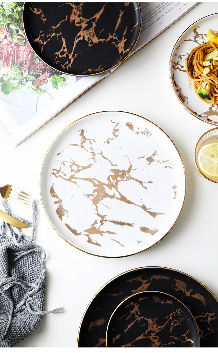 Annina White Marble Luxury Plate - DARIYA HOME