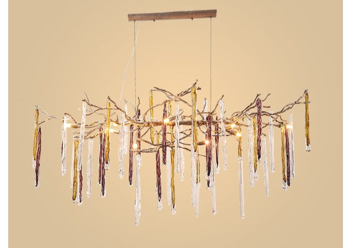 Mercury Copper Luxury Handmade Crystal Glass Branch Chandelier - DARIYA HOME