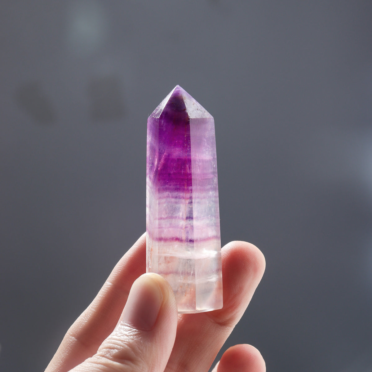 Natural Fluorite Crystal Point Home Obelisk